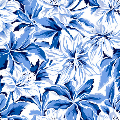 PREPPY WHITE AND BLUE FLORAL - MULTIPLE VARIATIONS