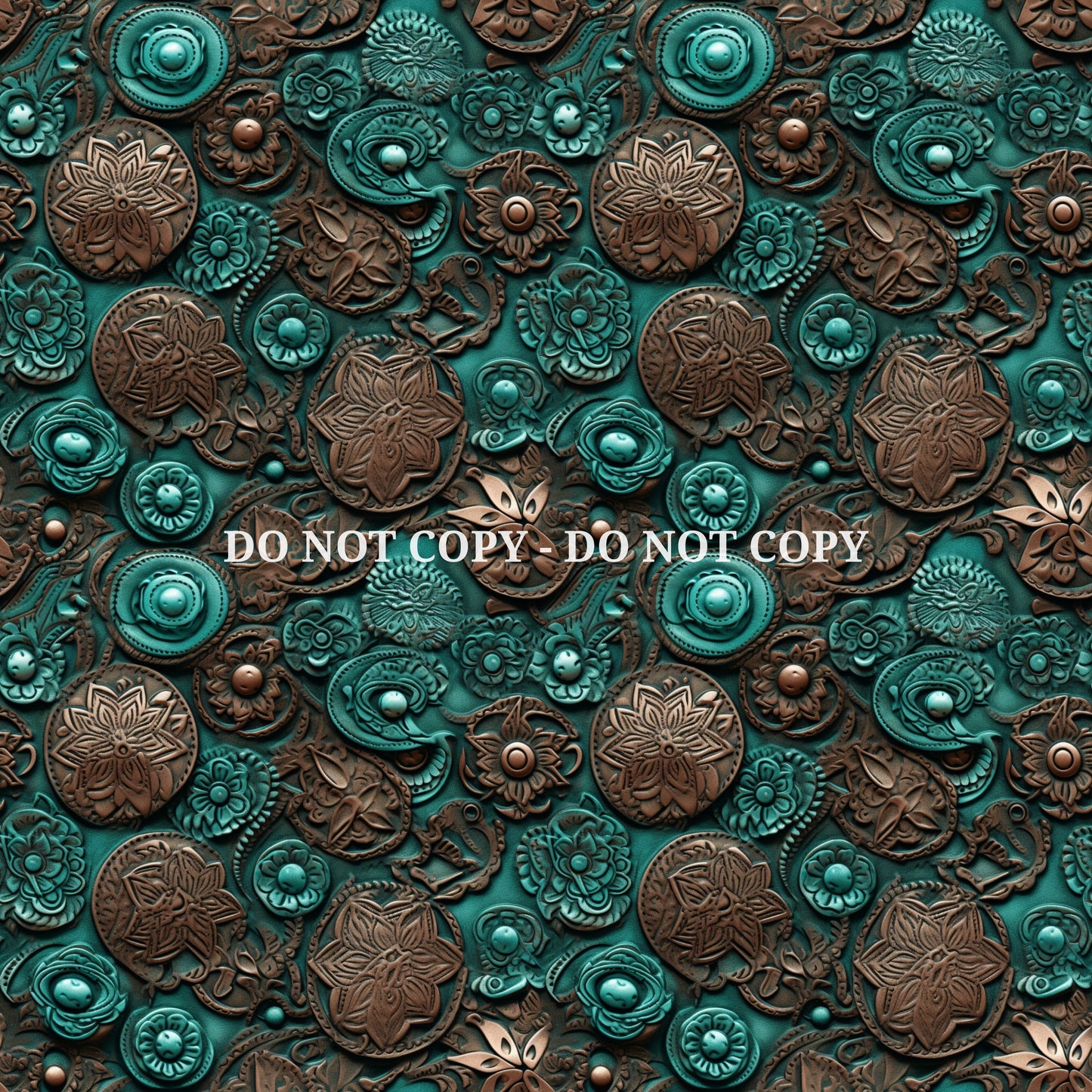 TURQUOISE COWGIRL TEXTURE PATTERN VINYL - MULTIPLE VARIATIONS