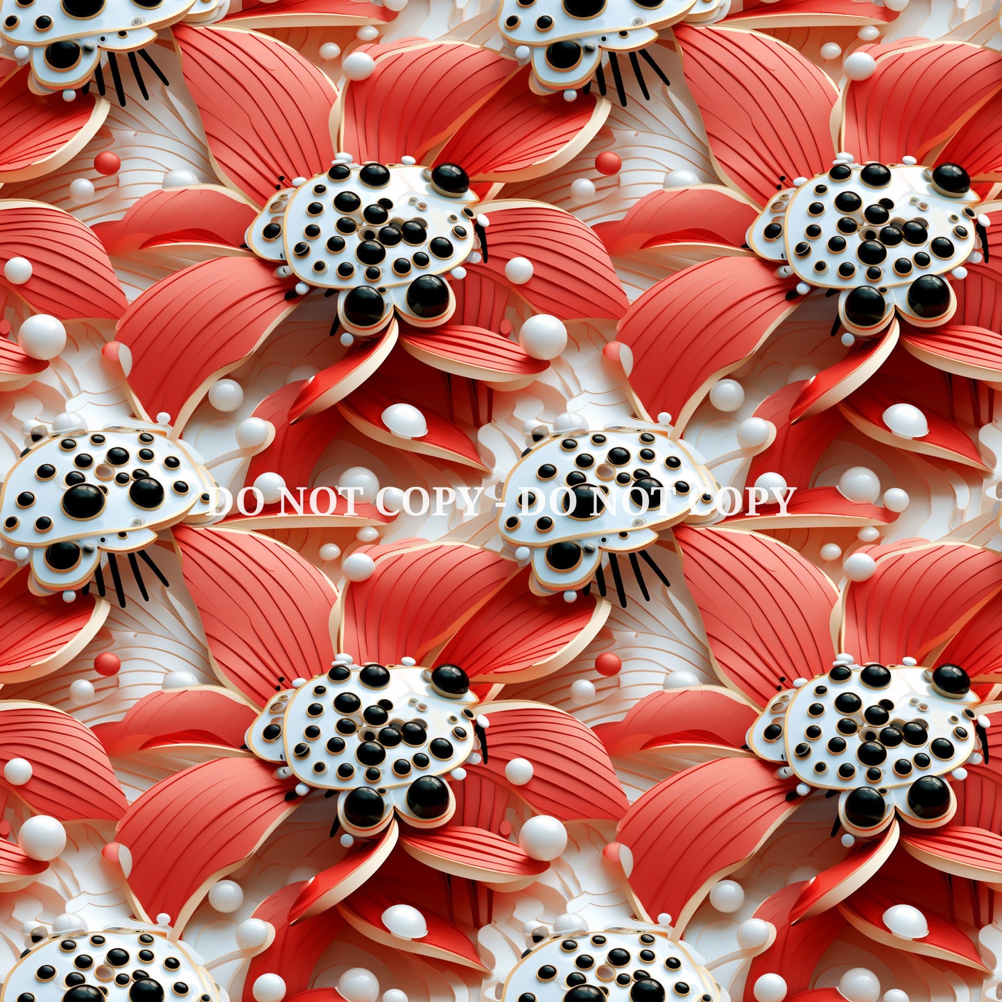 LADYBUG FLOWERS PATTERN VINYL - MULTIPLE VARIATIONS