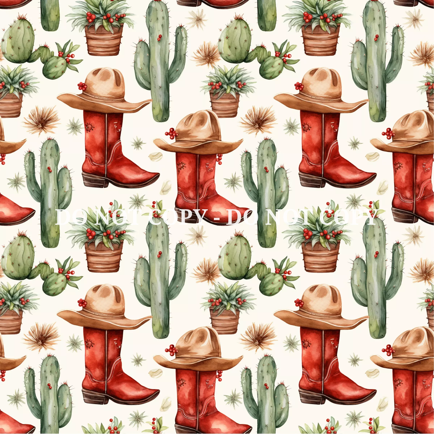 COWBOY CHRISTMAS PATTERN VINYL - MULTIPLE VARIATIONS