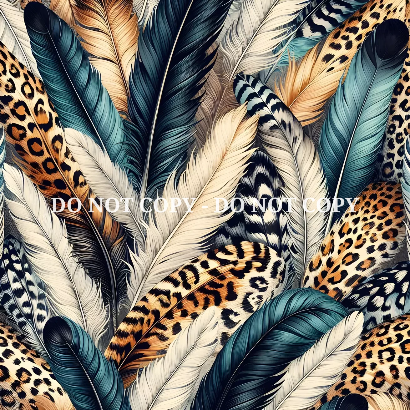 FEATHER LEOPARD PATTERN VINYL - MULTIPLE VARIATIONS - ELLIES CRAFTY CO DESIGN (Copy)