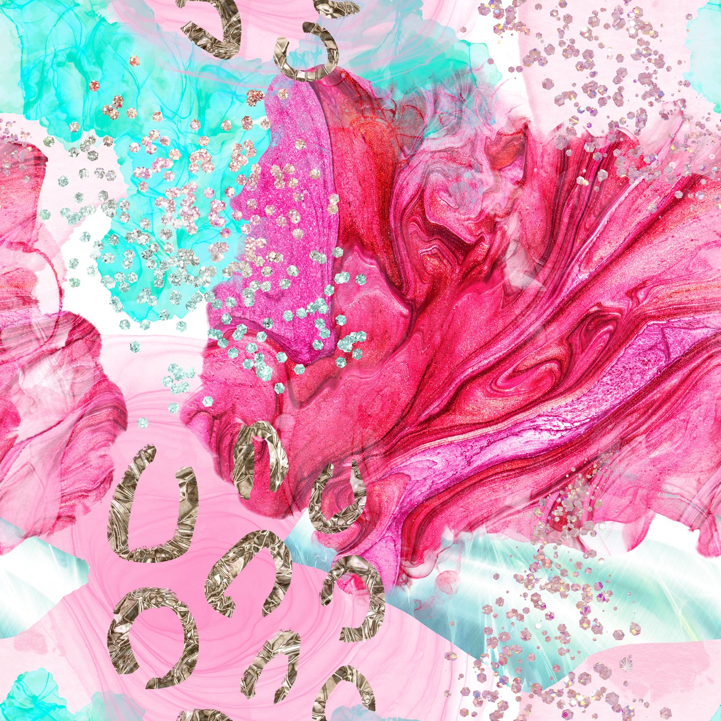 PINK AND MINT ABSTRACT - MULTIPLE VARIATIONS