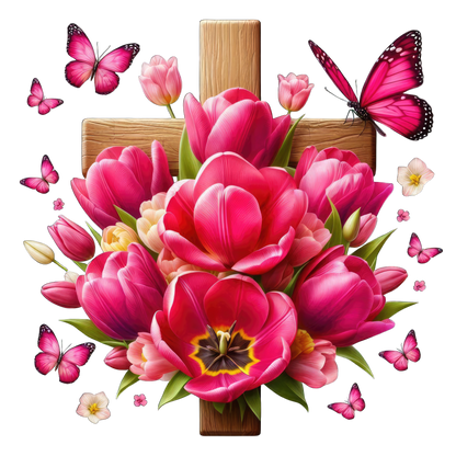 FLORAL CROSS - Decals