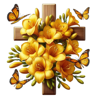 FLORAL CROSS - Decals