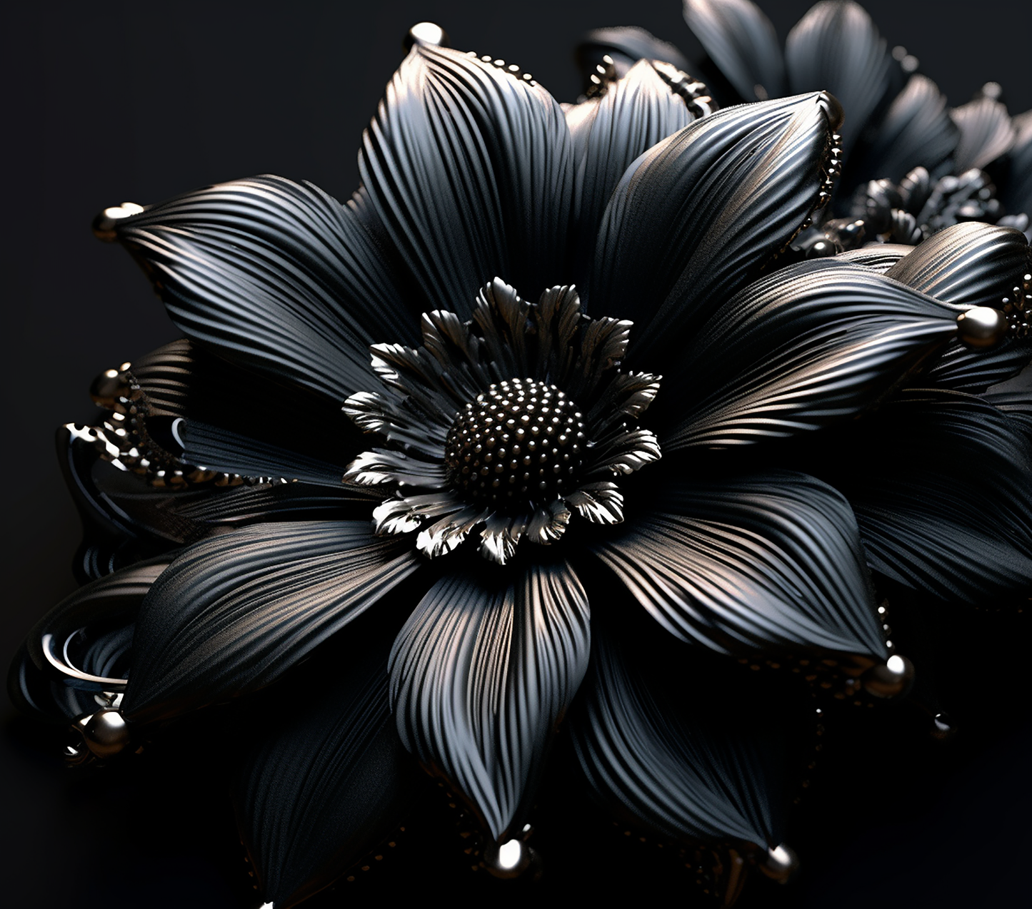 3D BLACK FLOWER