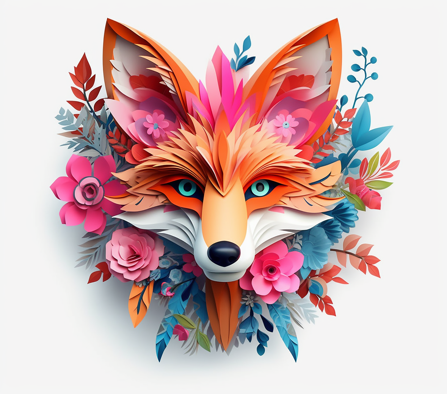 3D COLORFUL FOX FLOWER