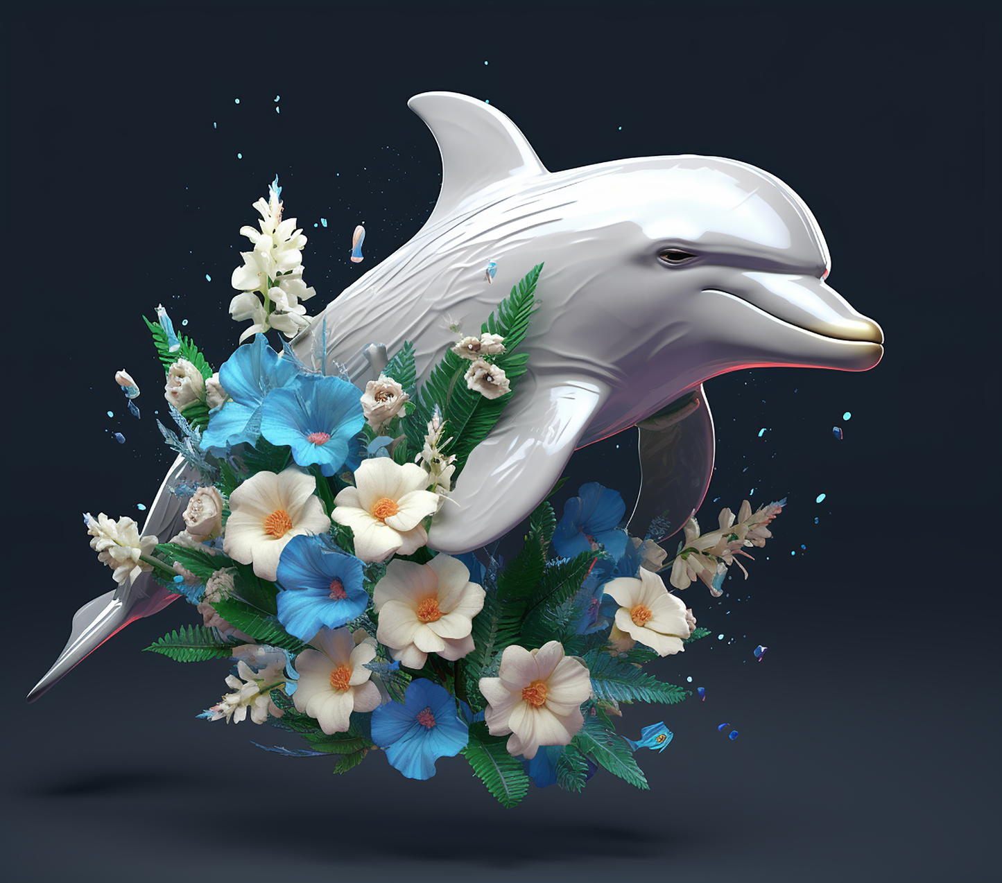 3D DOLPHIN FLORAL