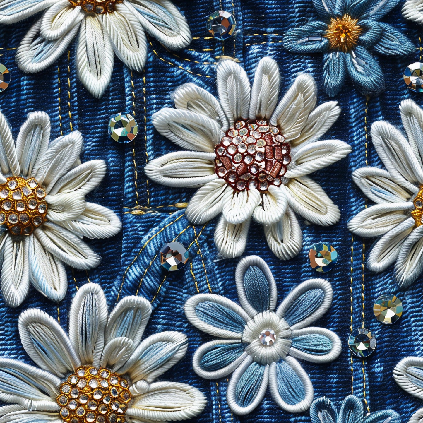 3D FLORAL DENIM - PATTERN VINYL
