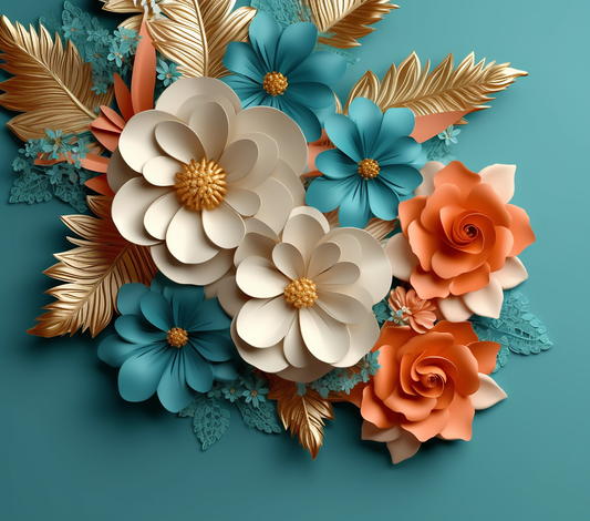 3D PASTEL FLOWERS WITH COLORFUL FLORAL