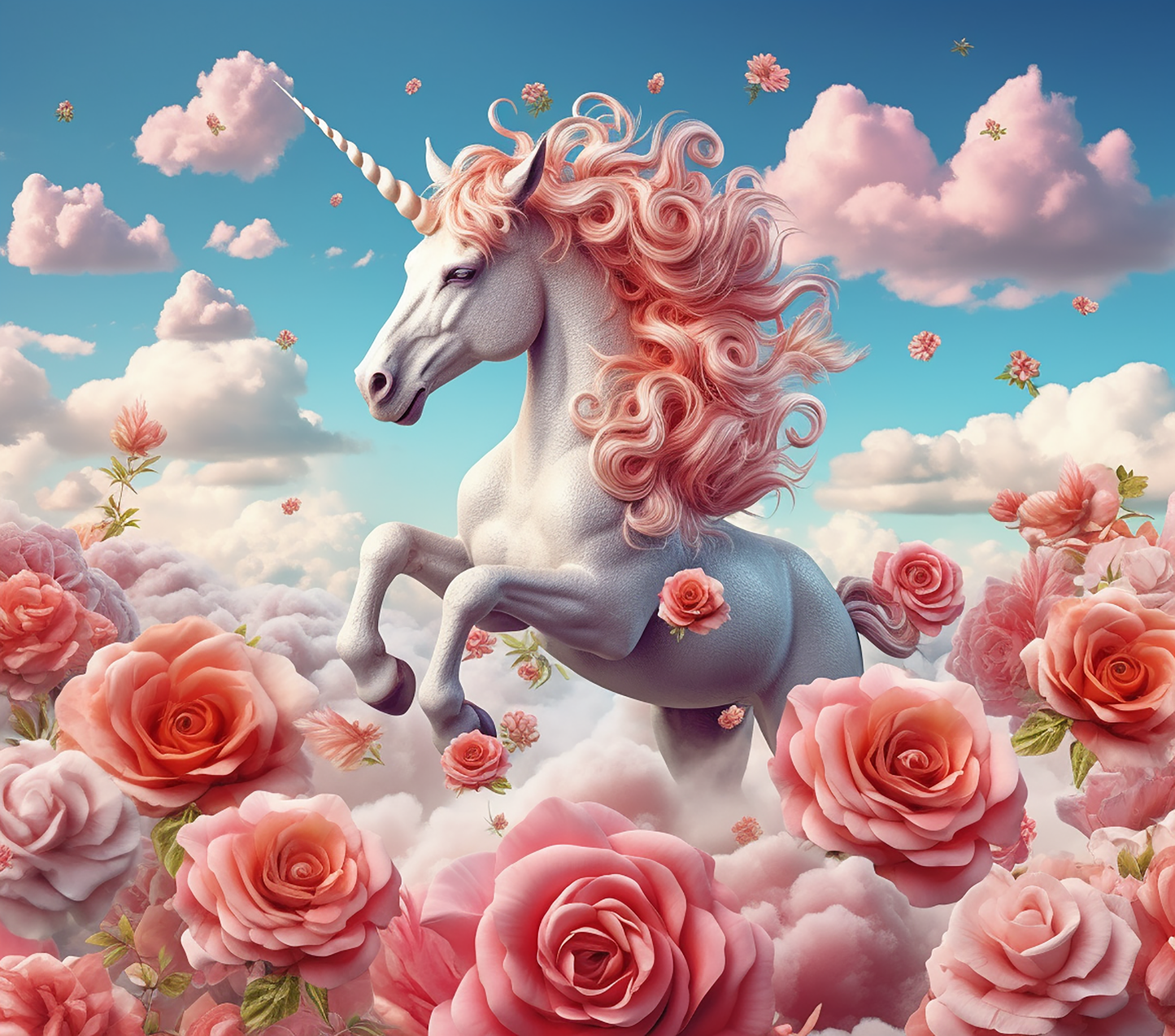 3D UNICORN PINK ROSE