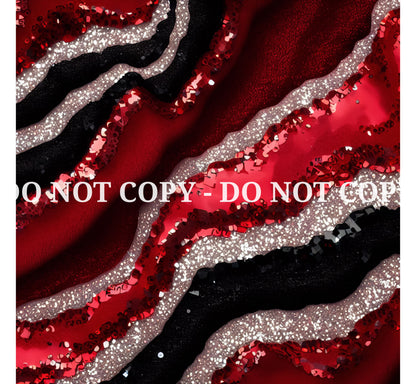 RED AND BLACK GLAM AGATE PATTERN VINYL - MULTIPLE VARIATIONS