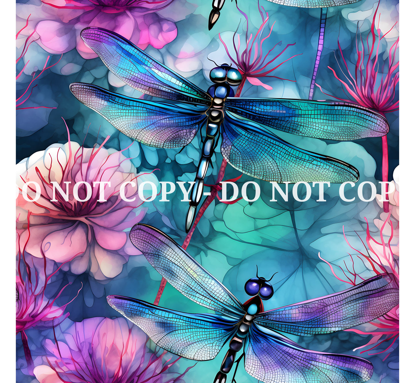 ALCOHOL INK DRAGONFLY PATTERN VINYL - MULTIPLE VARIATIONS