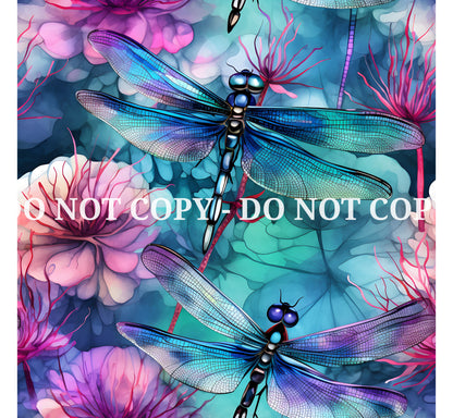 ALCOHOL INK DRAGONFLY PATTERN VINYL - MULTIPLE VARIATIONS