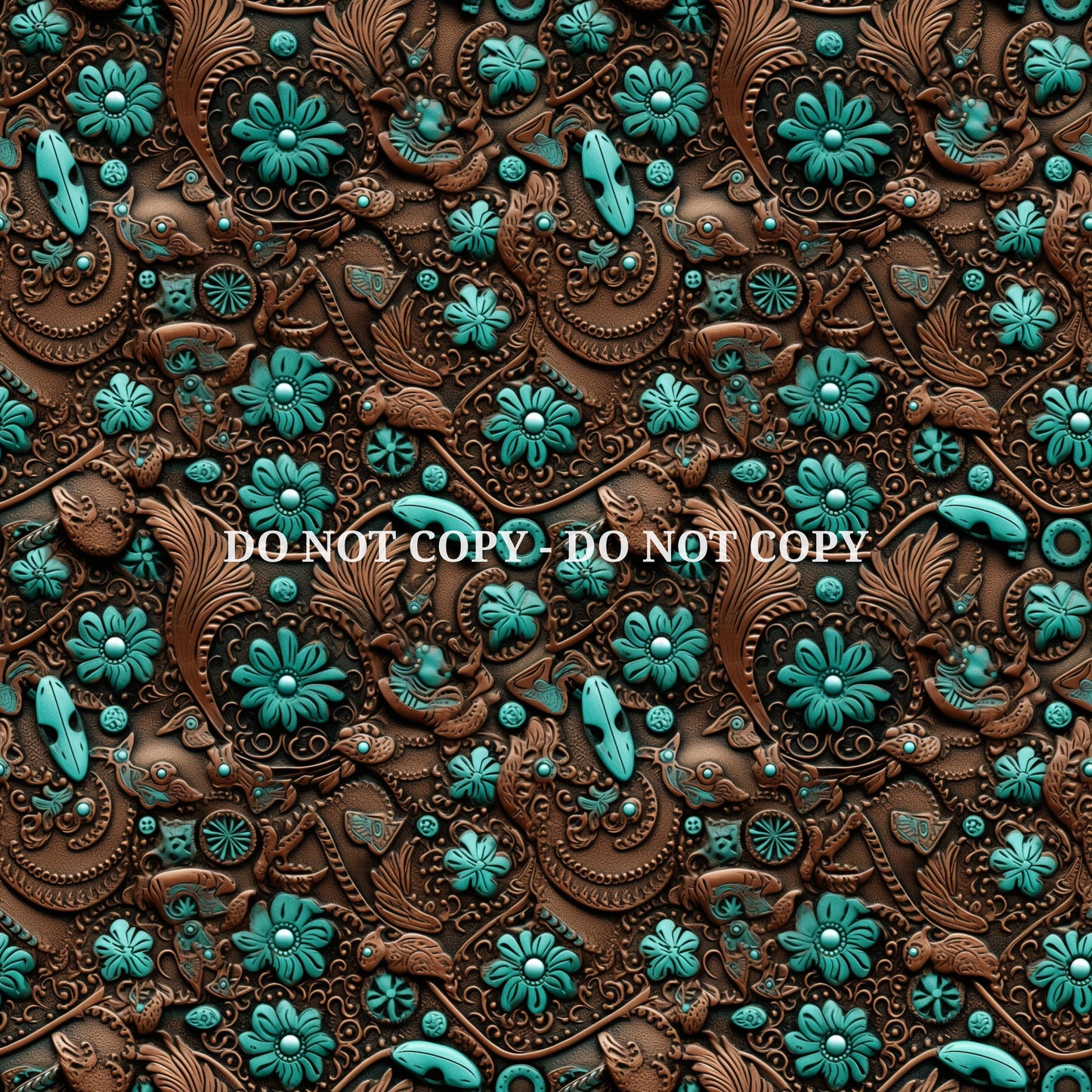 TURQUOISE COWGIRL TEXTURE PATTERN VINYL - MULTIPLE VARIATIONS