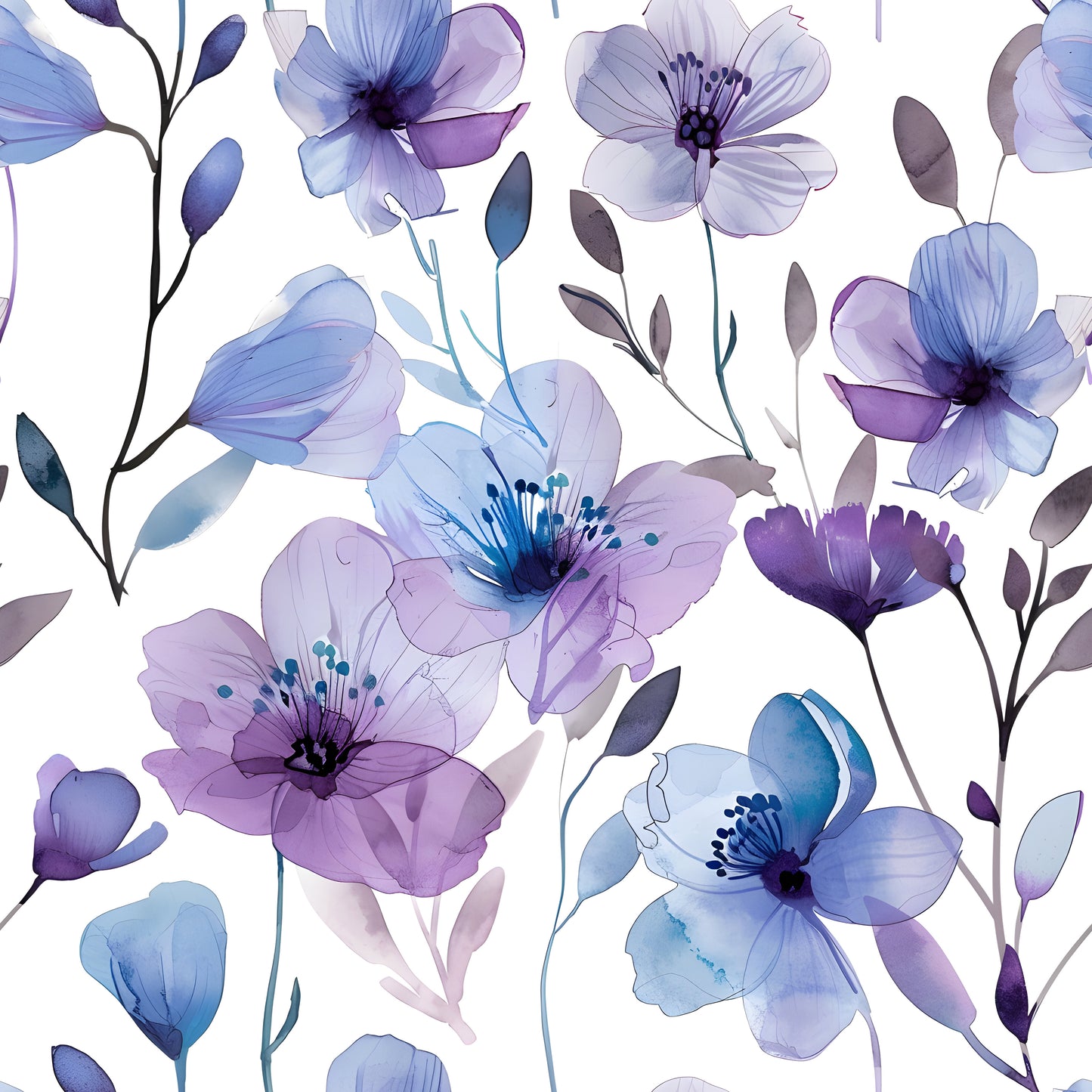 BLUE AND PURPLE FLOWERS - MULTIPLE VARIATIONS