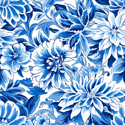 PREPPY WHITE AND BLUE FLORAL - MULTIPLE VARIATIONS