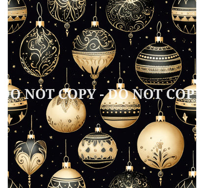 BLACK AND GOLD CHRISTMAS PATTERN VINYL - MULTIPLE VARIATIONS