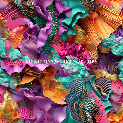 3D COLORFUL ABSTRACT PATTERN VINYL - MULTIPLE VARIATIONS