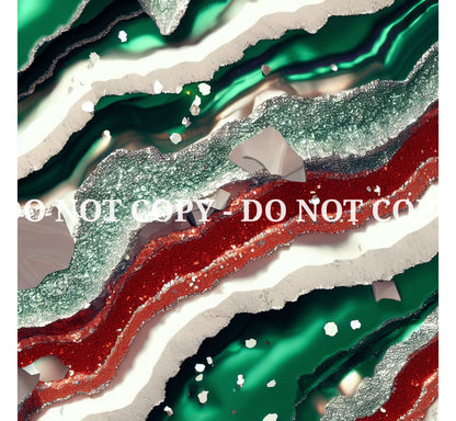 CHRISTMAS GLAM AGATE PATTERN VINYL - MULTIPLE VARIATIONS