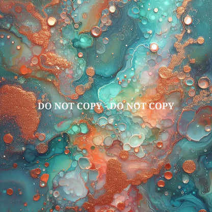 TEAL AND ORANGE ALCOHOL INK - MULTIPLE VARIATIONS