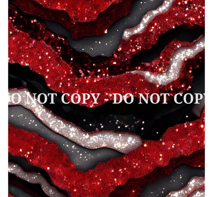 RED AND BLACK GLAM AGATE PATTERN VINYL - MULTIPLE VARIATIONS