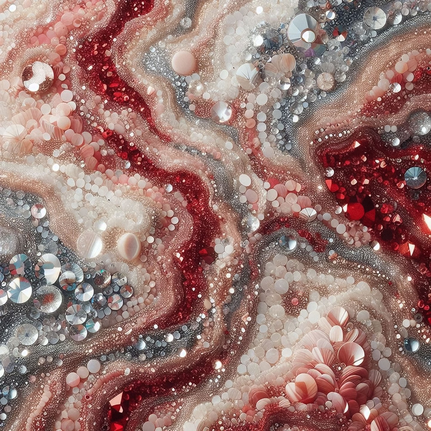 JEWELED RED AGATE PATTERN VINYL - MULTIPLE VARIATIONS