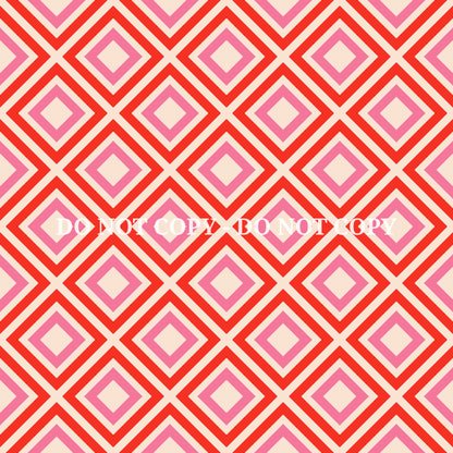 PINK AND ORANGE RETRO PATTERN VINYL - MULTIPLE VARIATIONS