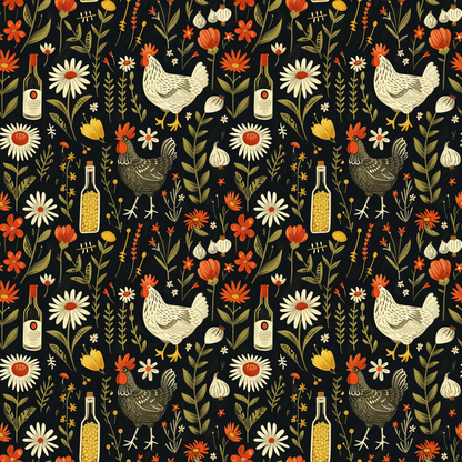 FARM CHICKENS PATTERN VINYL - MULTIPLE VARIATIONS