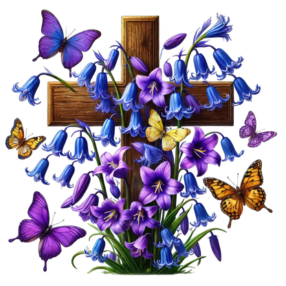 FLORAL CROSS - Decals