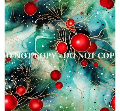 CHRISTMAS INK PATTERN VINYL - MULTIPLE VARIATIONS