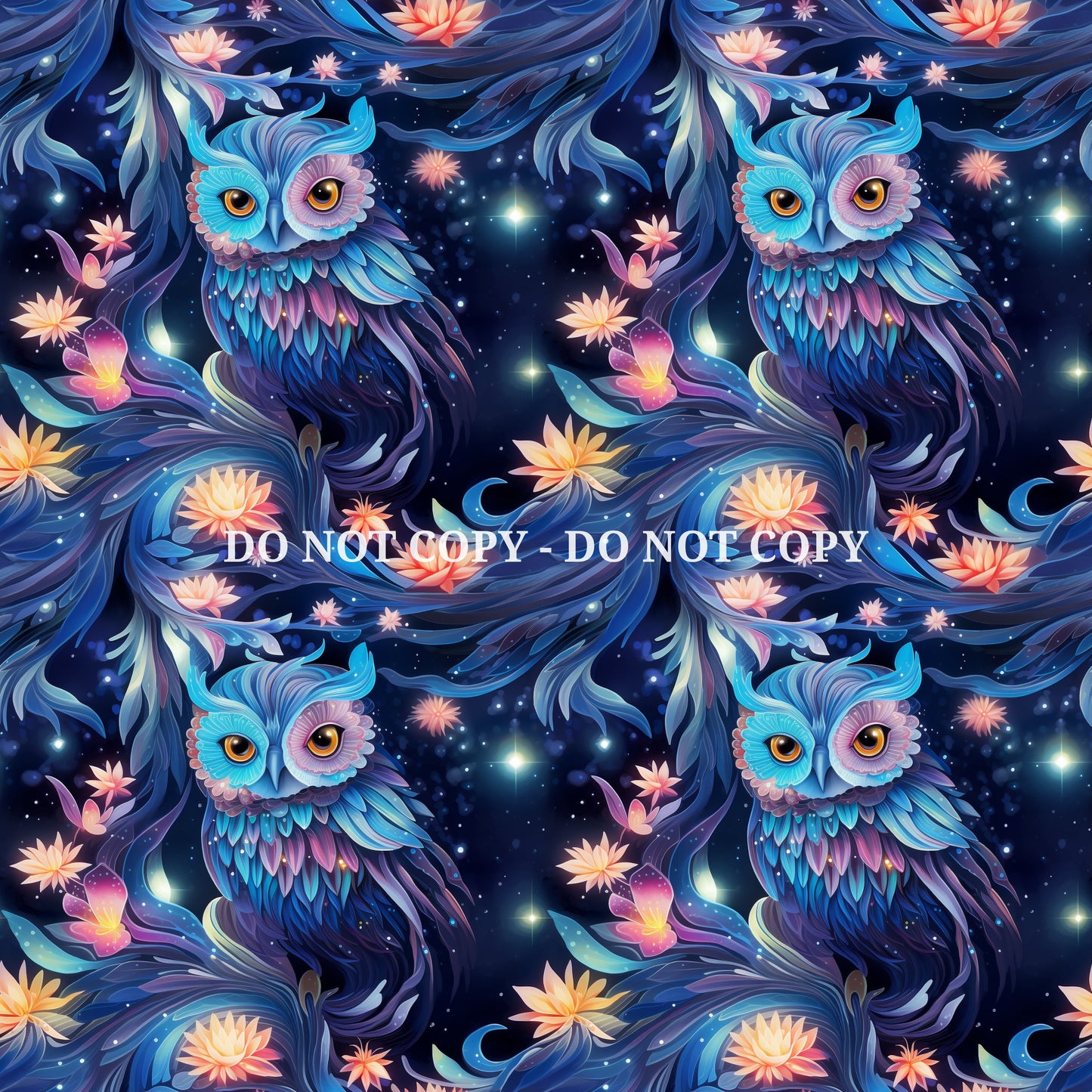 NEON OWL PATTERN VINYL - MULTIPLE VARIATIONS