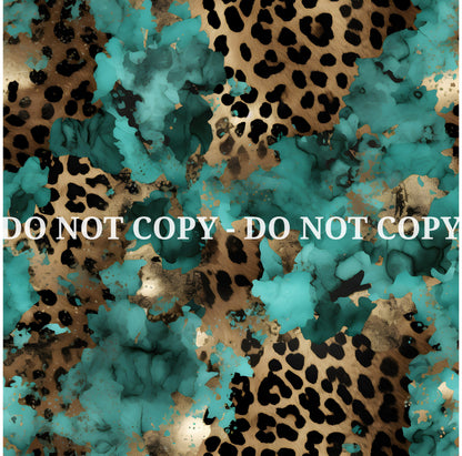 TURQUOISE LEOPARD PATTERN VINYL - MULTIPLE VARIATIONS