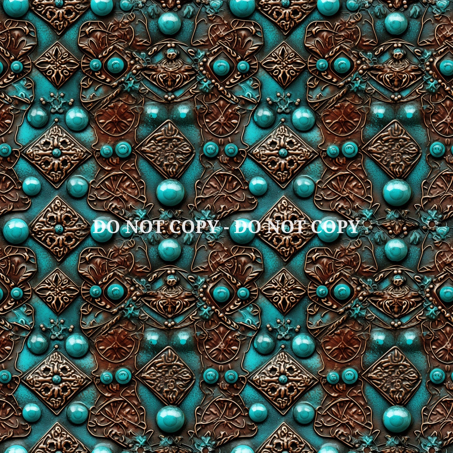 TURQUOISE COWGIRL TEXTURE PATTERN VINYL - MULTIPLE VARIATIONS