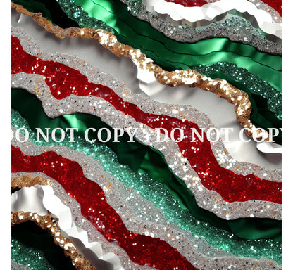 CHRISTMAS GLAM AGATE PATTERN VINYL - MULTIPLE VARIATIONS