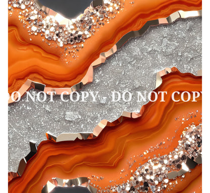 ORANGE GLAM AGATE PATTERN VINYL - MULTIPLE VARIATIONS