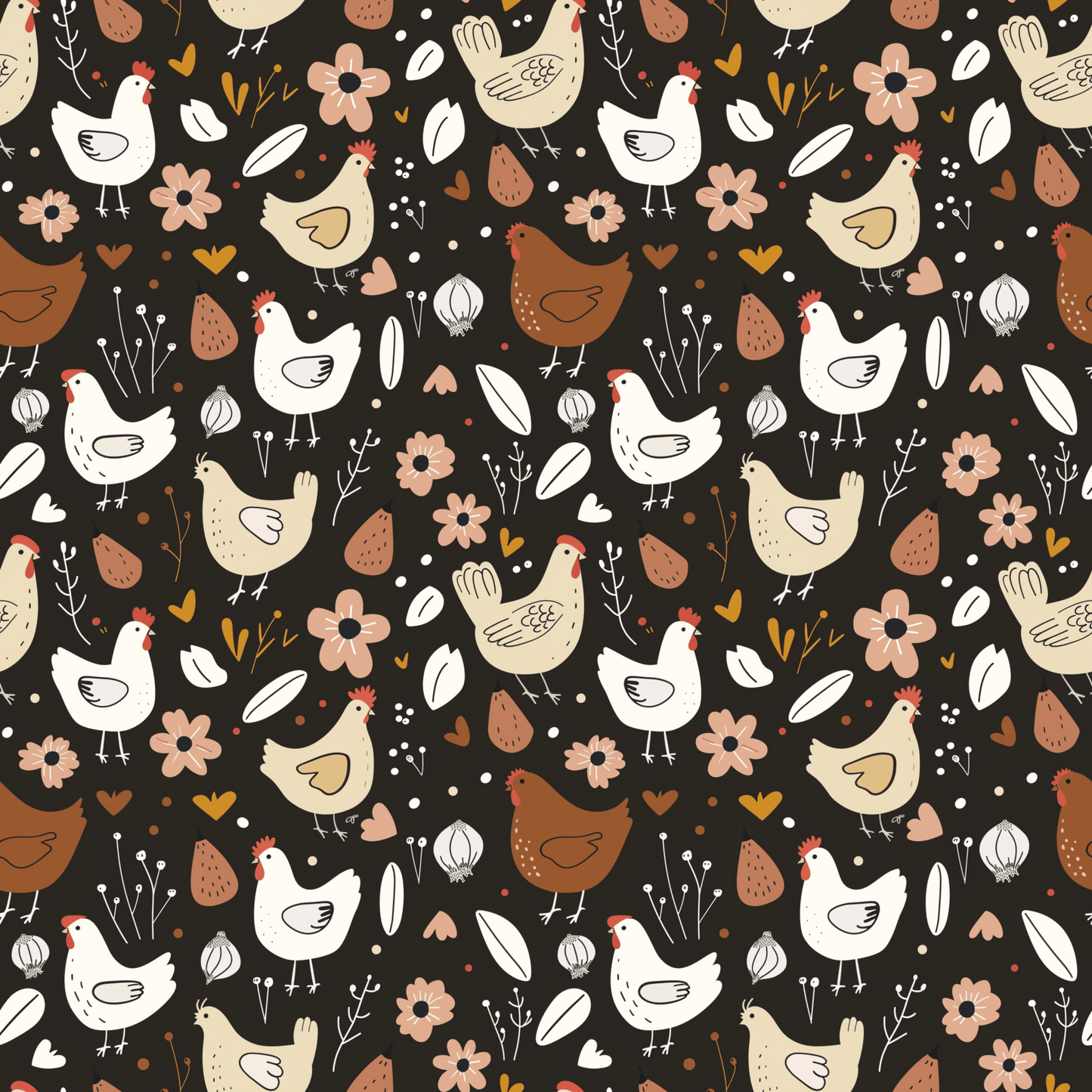 FARM CHICKENS PATTERN VINYL - MULTIPLE VARIATIONS