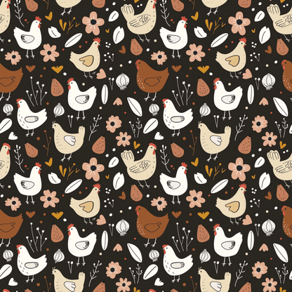 FARM CHICKENS PATTERN VINYL - MULTIPLE VARIATIONS