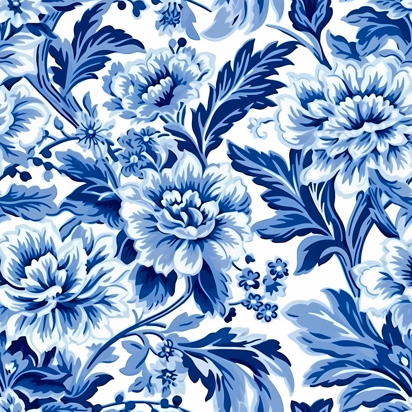 PREPPY WHITE AND BLUE FLORAL - MULTIPLE VARIATIONS