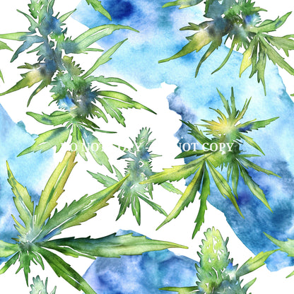 CANNABIS WATERCOLOR PATTERN VINYL - MULTIPLE VARIATIONS