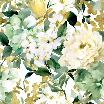 GREEN FLORAL PAINT - MULTIPLE VARIATIONS