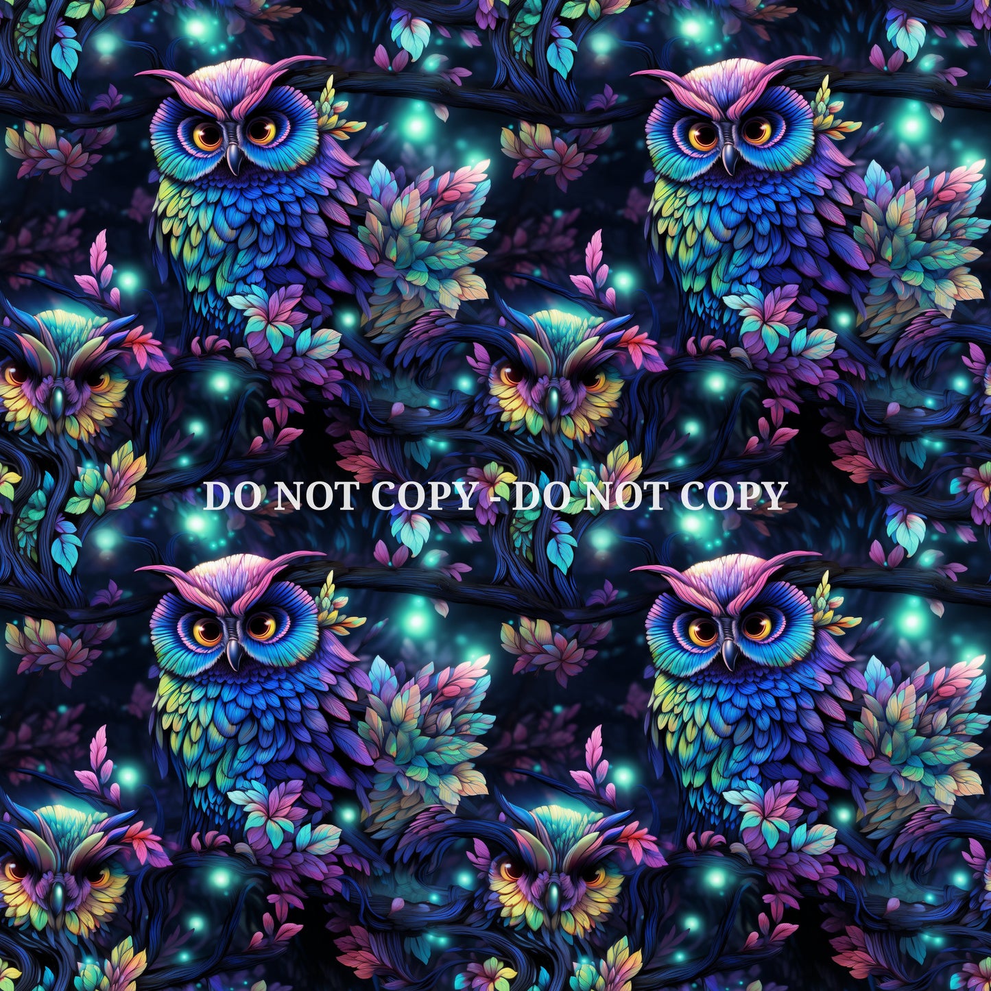 NEON OWL PATTERN VINYL - MULTIPLE VARIATIONS