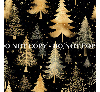 BLACK AND GOLD CHRISTMAS PATTERN VINYL - MULTIPLE VARIATIONS