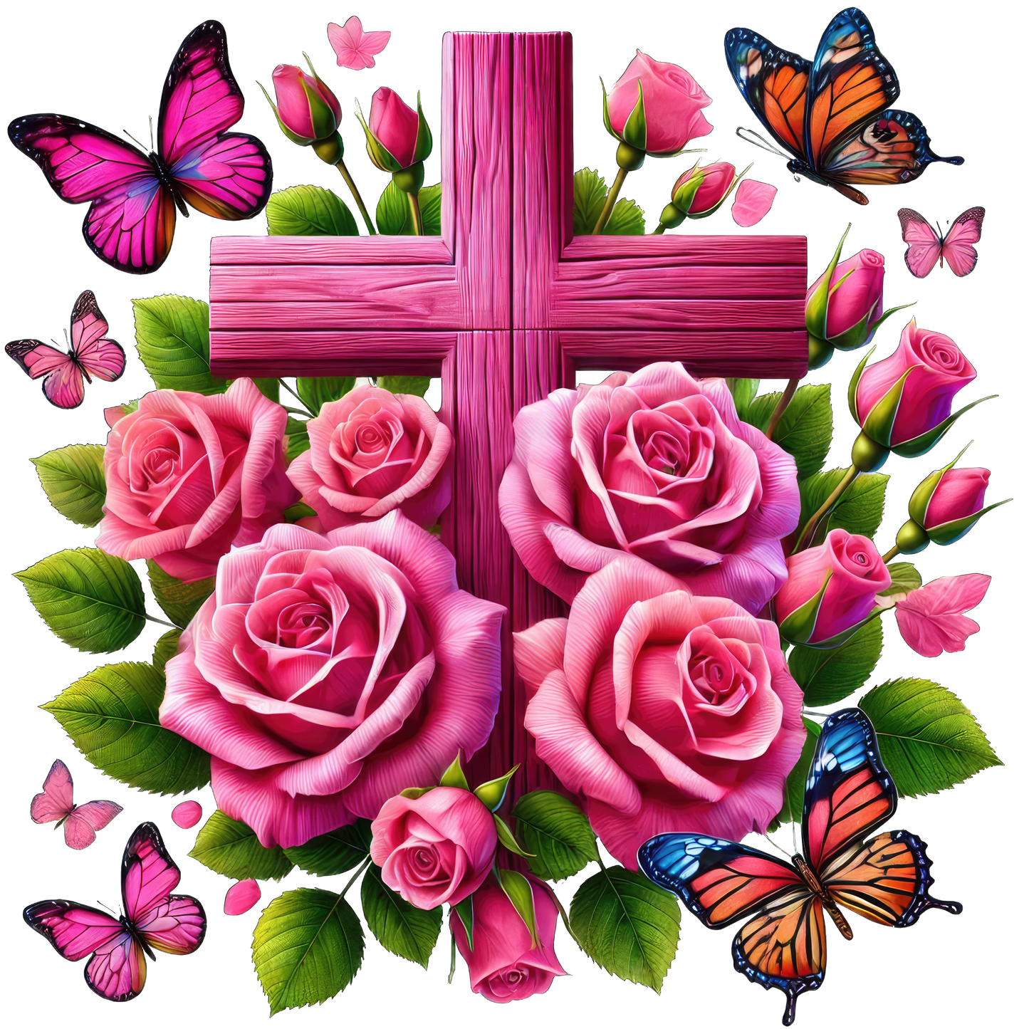 FLORAL CROSS - Decals