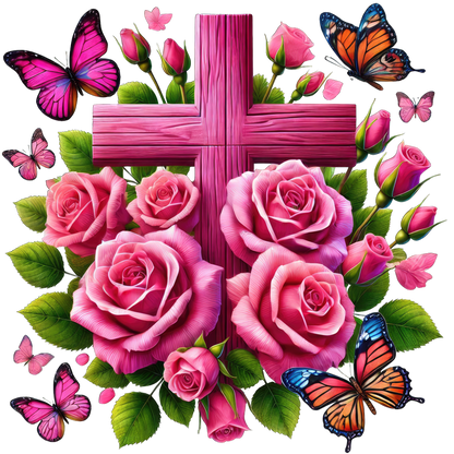 FLORAL CROSS - Decals