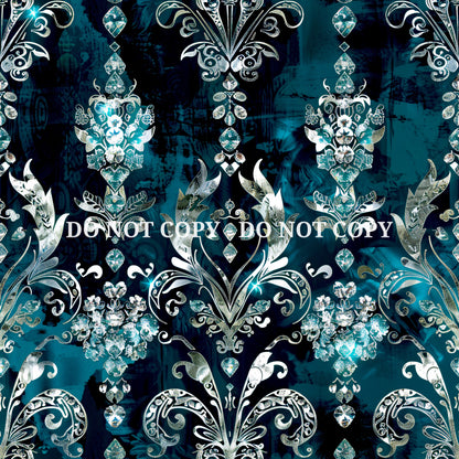 TEAL JEWELED DAMASK - MULTIPLE VARIATIONS