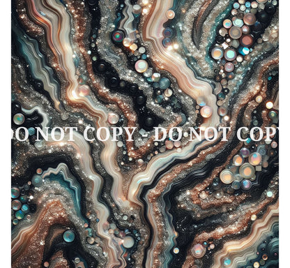 JEWELED BLACK HOLO AGATE PATTERN VINYL - MULTIPLE VARIATIONS