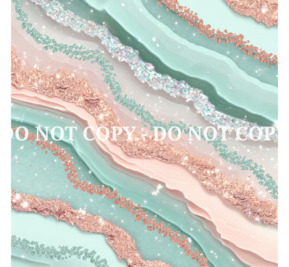 PEACH AND MINT GLAM AGATE PATTERN VINYL - MULTIPLE VARIATIONS