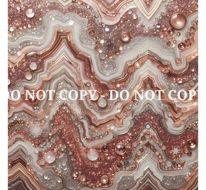 JEWELED ROSE GOLD AGATE PATTERN VINYL - MULTIPLE VARIATIONS