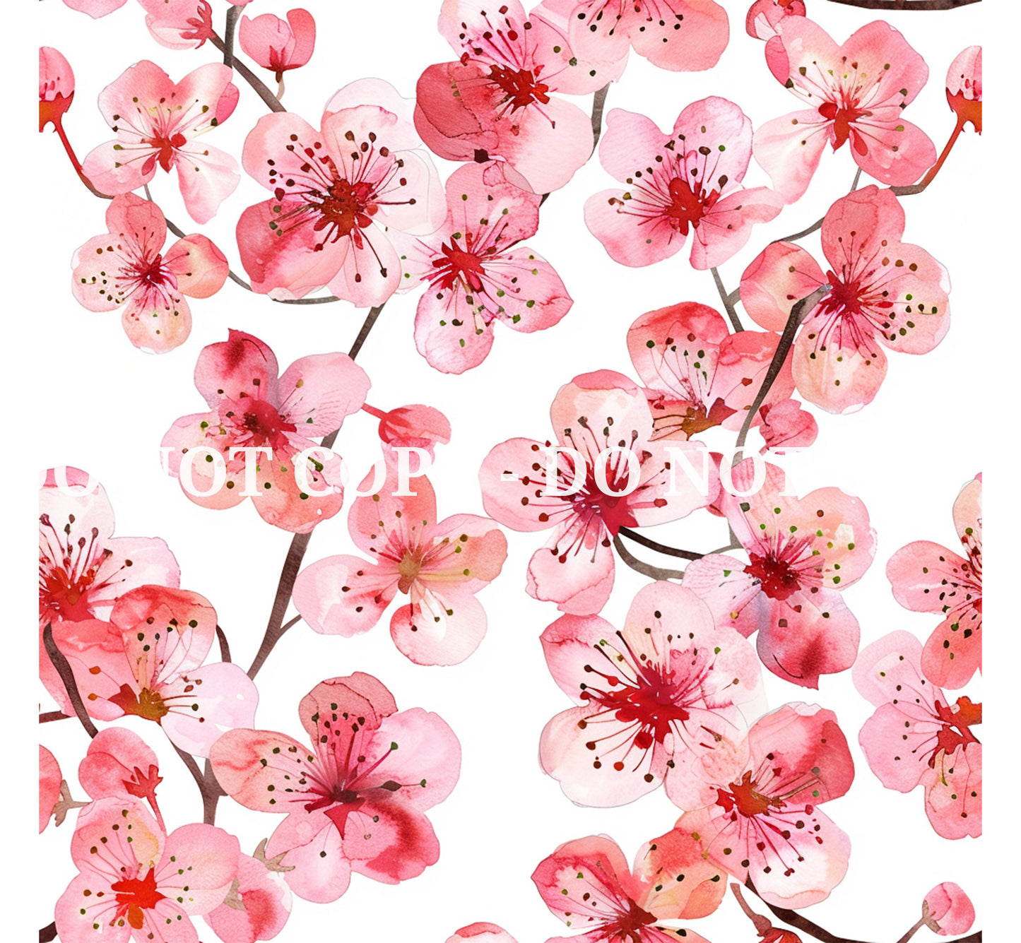 WATERCOLOR CHERRY GARDEN PATTERN VINYL - MULTIPLE VARIATIONS