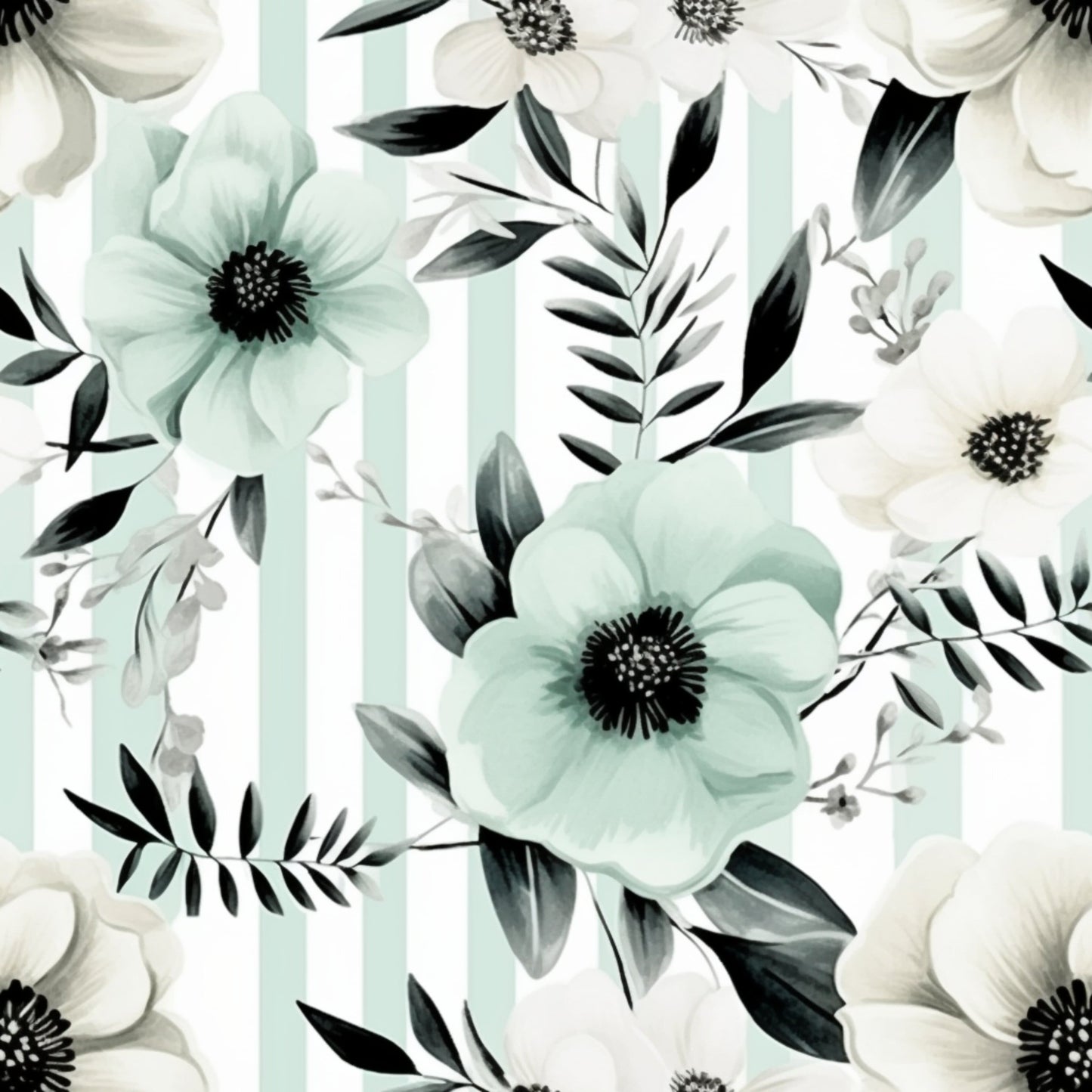 WATERCOLOR SAGE AND BLACK PATTERN VINYL - MULTIPLE VARIATIONS